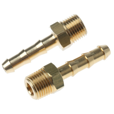 Legris Brass Pipe Fitting, Straight Threaded Tailpiece Adapter, Male R 1/8in to Male 4mm