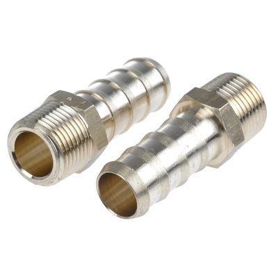 Legris Brass Pipe Fitting, Straight Threaded Tailpiece Adapter, Male R 3/8in to Male 12mm