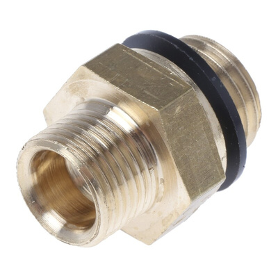 Legris Brass Pipe Fitting, Straight Compression Coupler, Male G 1/4in to Female 8mm