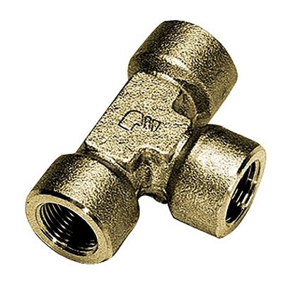 Legris Brass Pipe Fitting, Tee Threaded Equal Tee, Female BSPP 1/8in to Female BSPP 1/8in