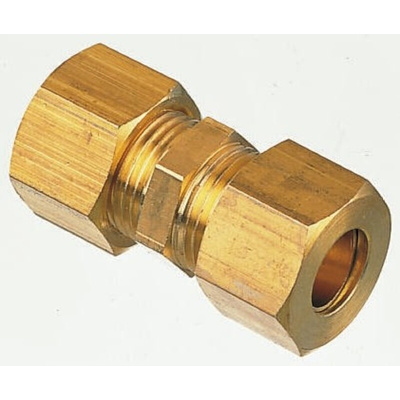 Legris Brass Pipe Fitting, Straight Compression Union, Female to Female 12mm