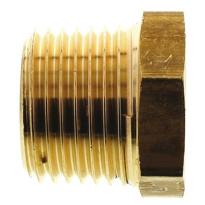 Legris Brass Pipe Fitting, Straight Threaded Reducer, Male R 1/2in to Female G 1/4in