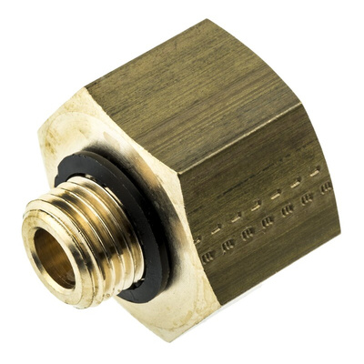 Legris Brass Pipe Fitting, Straight Threaded Adapter, Male G 1/4in to Female G 1/2in