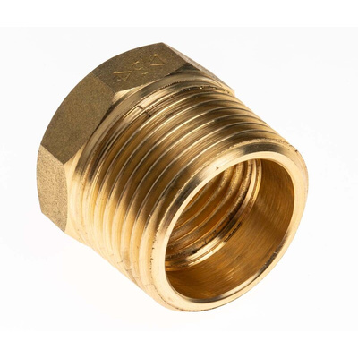 RS PRO Brass Pipe Fitting, Straight Threaded Reducer Bush, Male BSP 3/4in to Female BSP 1/2in