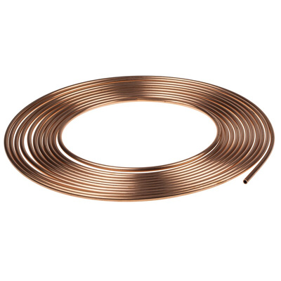 RS PRO 112 bar 10m Long Copper Pipe, 6mm Outer Diam. Copper