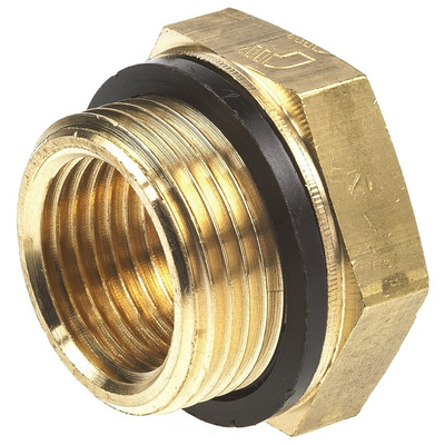 Legris Brass Pipe Fitting, Straight Threaded Reducer, Male G 3/4in to Female G 1/2in