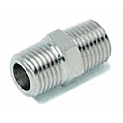RS PRO Brass Pipe Fitting, Straight Threaded Nipple, Male 1/8in to Male 1/8in