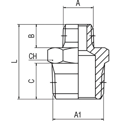 RS PRO Brass Pipe Fitting, Straight Threaded Fitting, Male 1/8in to Male 1/4in