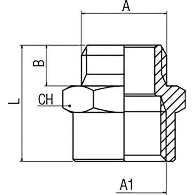 RS PRO Brass Pipe Fitting, Straight Threaded Reducer, Male 1/8in to Female 3/8in
