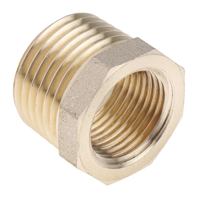 RS PRO Threaded Fitting, Straight Reducer Bush, Male BSP 1/2in to Female BSP 3/8in