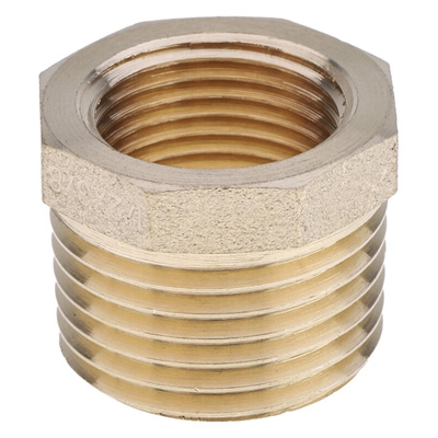 RS PRO Threaded Fitting, Straight Reducer Bush, Male BSP 1/2in to Female BSP 3/8in