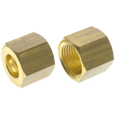 RS PRO Brass Compression Fitting, Straight Nut