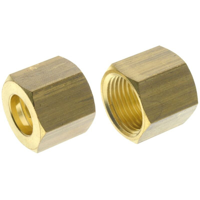RS PRO Brass Compression Fitting, Straight Threaded Nut, Female M12