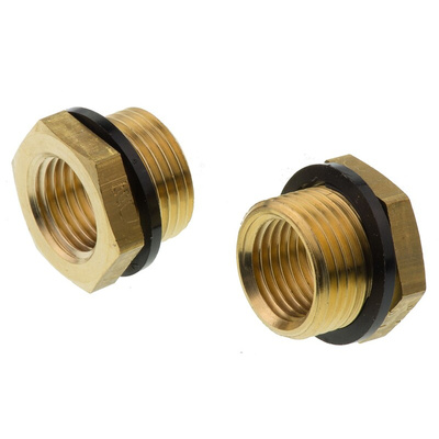 Legris Brass Pipe Fitting, Straight Threaded Reducer, Male G 3/8in to Female G 1/4in