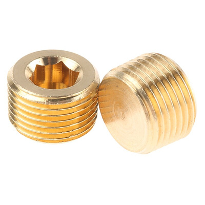Legris Brass Pipe Fitting, Straight Threaded Plug, Male R 3/8in
