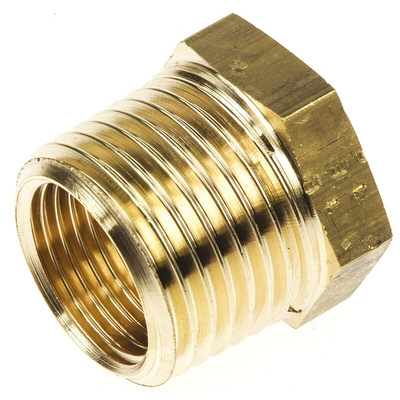 Legris Brass Pipe Fitting, Straight Threaded Reducer, Male R 1/2in to Female G 3/8in