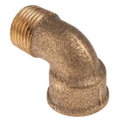 RS PRO Brass Pipe Fitting, 90° Threaded Elbow, Male BSPP 1/2in to Female BSPP 1/2in