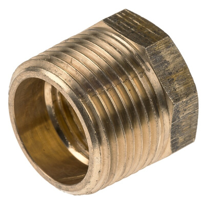 RS PRO Threaded Fitting, Straight Reducer Bush, Male BSPT 3/4in to Female BSPP 1/2in