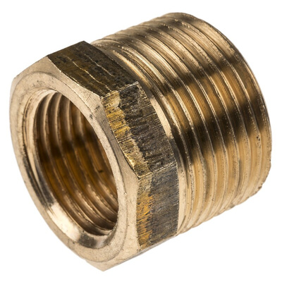RS PRO Threaded Fitting, Straight Reducer Bush, Male BSPT 3/4in to Female BSPP 1/2in