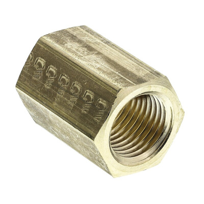 Legris Brass Pipe Fitting, Straight Threaded Coupler, Female G 1/4in to Female G 1/4in