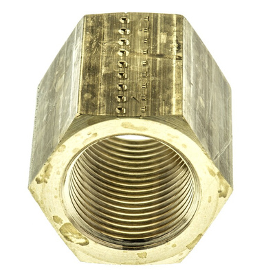 Legris Brass Pipe Fitting, Straight Threaded Coupler, Female G 3/8in to Female G 3/8in