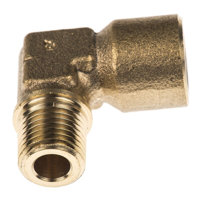 Legris Brass Pipe Fitting, 90° Threaded Elbow, Male R 1/4in to Female G 1/4in