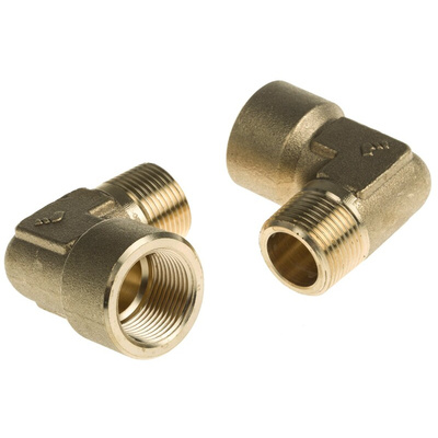 Legris Brass Pipe Fitting, 90° Threaded Elbow, Male R 3/4in to Female G 3/4in