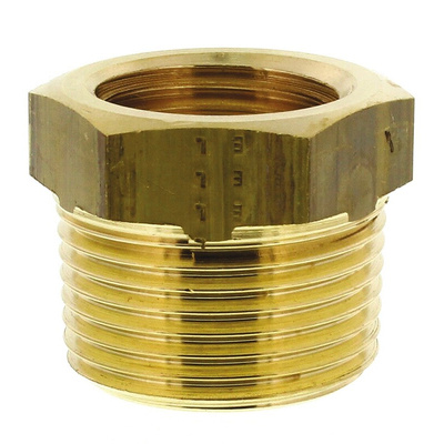 Legris Brass Pipe Fitting, Straight Threaded Reducer, Male R 3/4in to Female G 1/2in