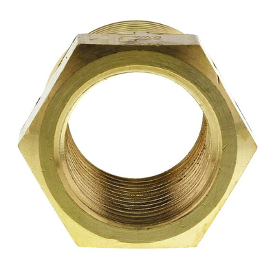 Legris Brass Pipe Fitting, Straight Threaded Reducer, Male R 3/4in to Female G 1/2in