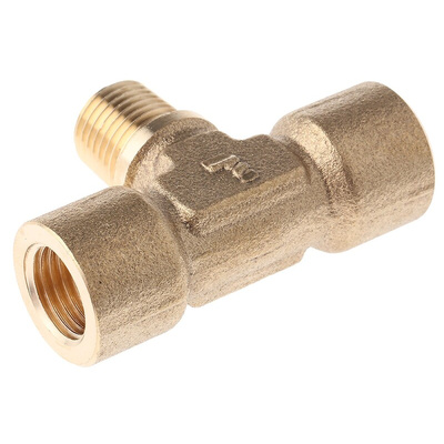 Legris Brass Pipe Fitting, Tee Threaded Branch Tee, Female BSPP 1/4in to Female BSPP 1/4in
