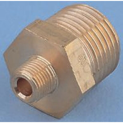 Legris Brass Pipe Fitting, Straight Threaded Adapter, Male R 3/4in to Male R 3/4in