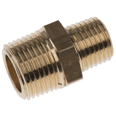 Legris Brass Pipe Fitting, Straight Threaded Adapter, Male R 3/4in to Male R 1/4in