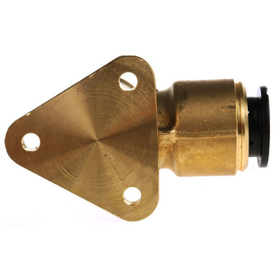 JG Speedfit Brass Pipe Fitting, 90° Push Fit Wall Plate Elbow Adapter, Female 1/2in to Female 15mm