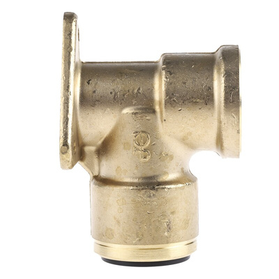 JG Speedfit Brass Pipe Fitting, 90° Push Fit Wall Plate Elbow Adapter, Female 3/4in to Female 22mm