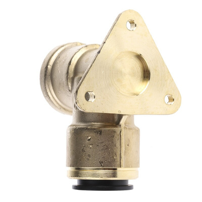 JG Speedfit Brass Pipe Fitting, 90° Push Fit Wall Plate Elbow Adapter, Female 3/4in to Female 22mm
