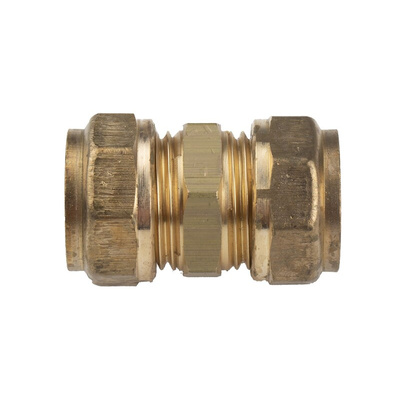 RS PRO Brass Compression Fitting, Straight Coupler