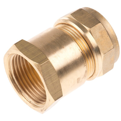 RS PRO Brass Compression Fitting, Straight Coupler