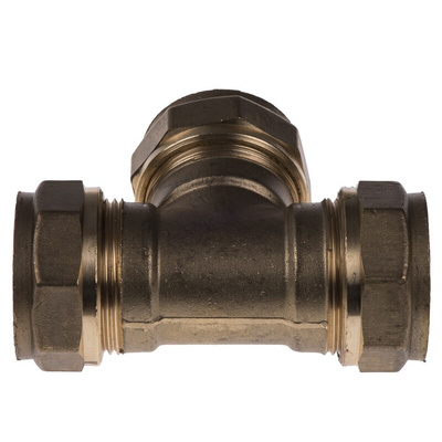 RS PRO Brass Compression Fitting Equal Tee 22mm