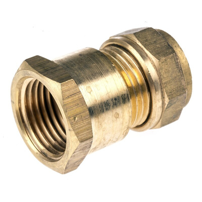 RS PRO Brass Compression Fitting, Straight Coupler