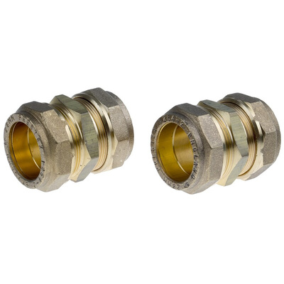 RS PRO Brass Compression Fitting, Straight Coupler