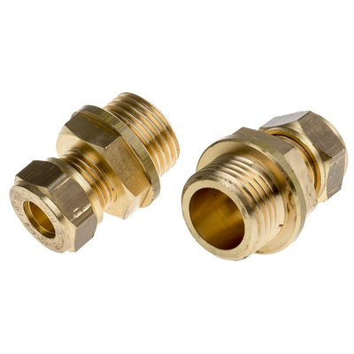 RS PRO Brass Compression Fitting, Straight Coupler