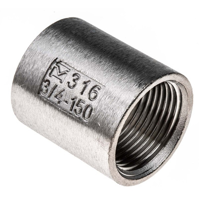 RS PRO Stainless Steel Pipe Fitting Socket, Female G 3/4in x Female G 3/4in