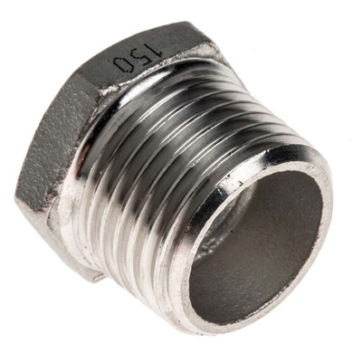 RS PRO Stainless Steel Pipe Fitting Hexagon Bush, Male R 1/2in x Female G 1/4in