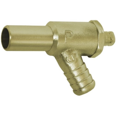Pegler Yorkshire Brass Pipe Fitting, Tee Push Fit Draining Tap 15mm