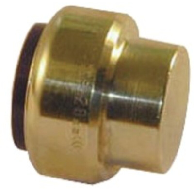 Pegler Yorkshire Brass Pipe Fitting, Straight Push Fit End Stop, Female 15mm