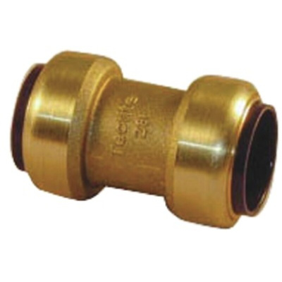 Pegler Yorkshire Brass Pipe Fitting, Straight Push Fit Coupler, Female to Female 22mm