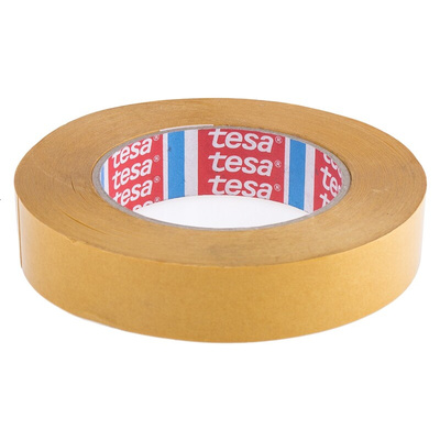 Tesa 4959 White Double Sided Cloth Tape, 0.12mm Thick, 7.5 N/cm, Non-Woven Backing, 25mm x 50m