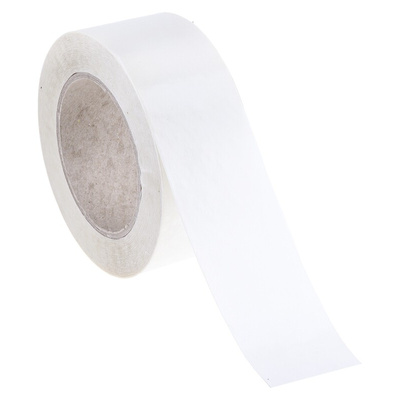 RS PRO Yellow Double Sided Plastic Tape, 0.1mm Thick, PP Backing, 50mm x 50m