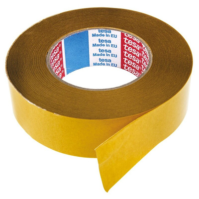 Tesa 51571 White Double Sided Cloth Tape, 0.16mm Thick, 13 N/cm, Non-Woven Backing, 38mm x 50m
