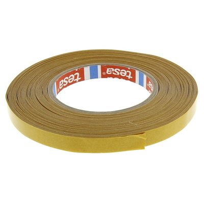 Tesa 51571 White Double Sided Cloth Tape, 0.16mm Thick, 3.2 N/cm, Synthetic Rubber Backing, 12mm x 50m
